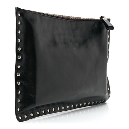Valentino Garavani Vitello Large Rockstud Zip Pouch Black 3 of 11