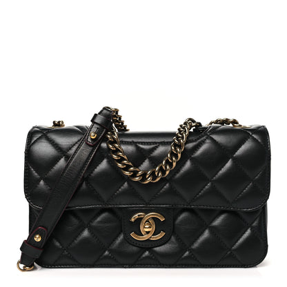 Chanel Glazed Calfskin Quilted Medium Perfect Edge Flap Black 1 of 11