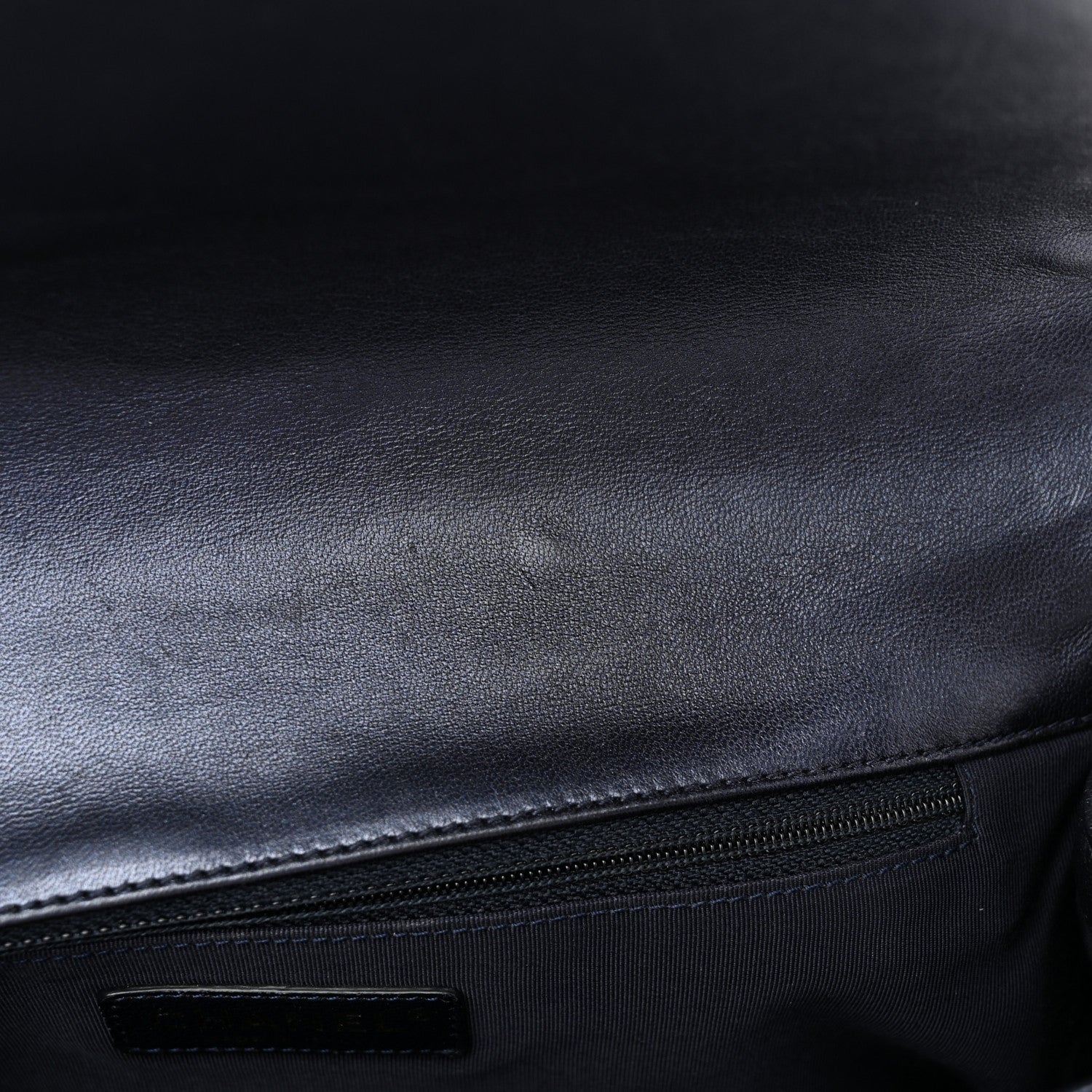 Chanel Lambskin Embossed Large Boy Cube Flap Navy Blue 11 of 17
