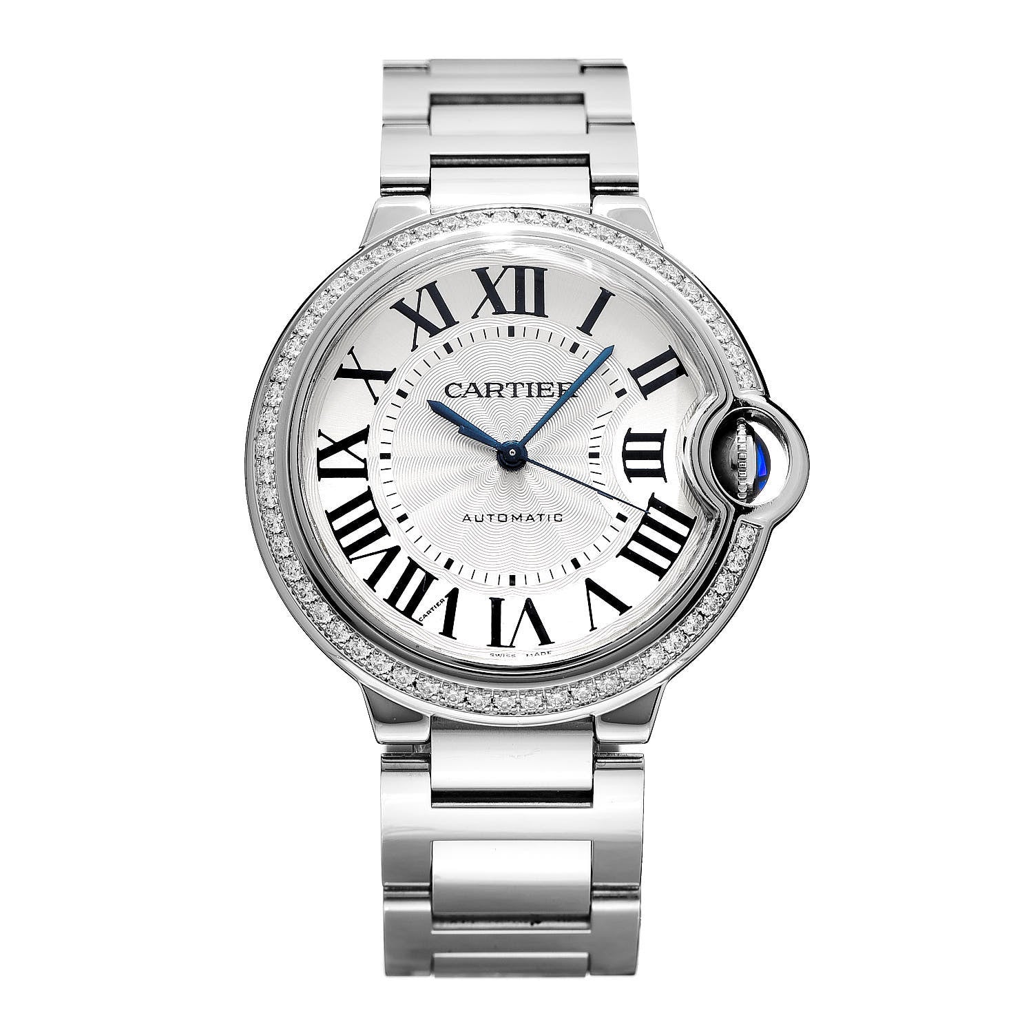Cartier Stainless Steel Diamond Bezel 36mm Ballon Bleu De Cartier Automatic Watch 1 of 9