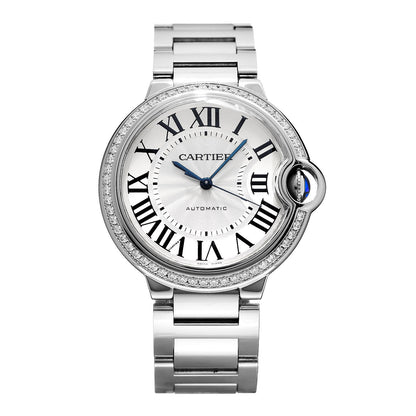 Cartier Stainless Steel Diamond Bezel 36mm Ballon Bleu De Cartier Automatic Watch 1 of 9