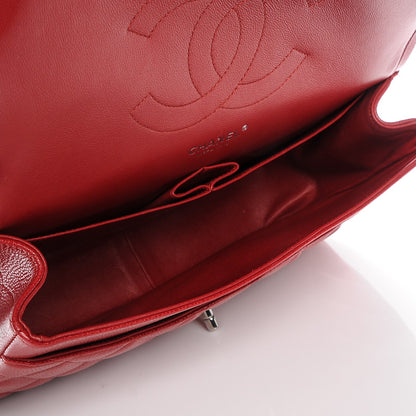 Chanel Caviar Quilted Jumbo Double Flap Red 5 of 9