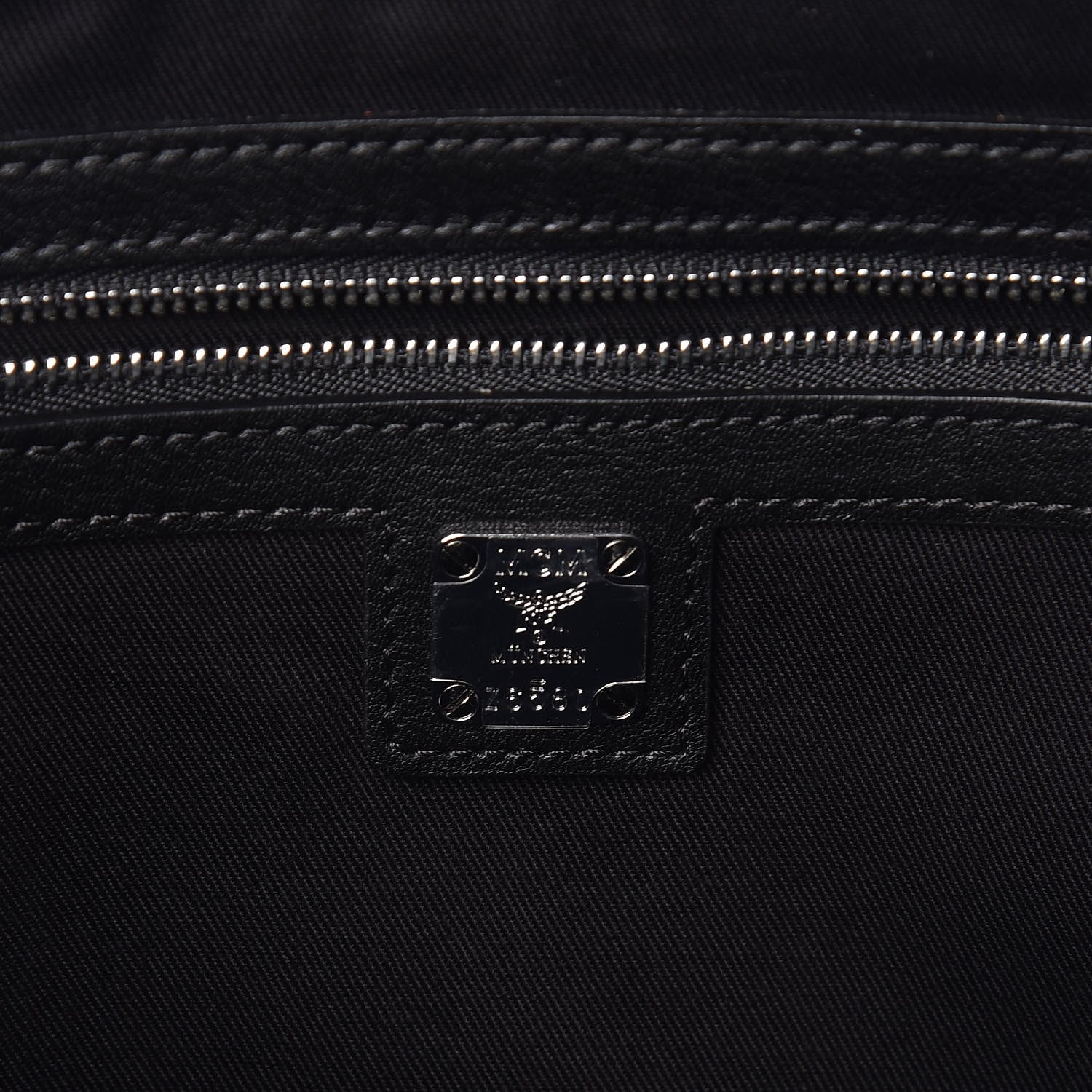 MCM Calfskin Ottomar Monogram Medium Klara Shopper Tote Black 6 of 10