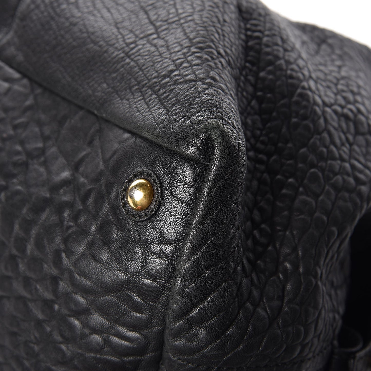 Pebbled Lambskin Medium Easy Sac Black