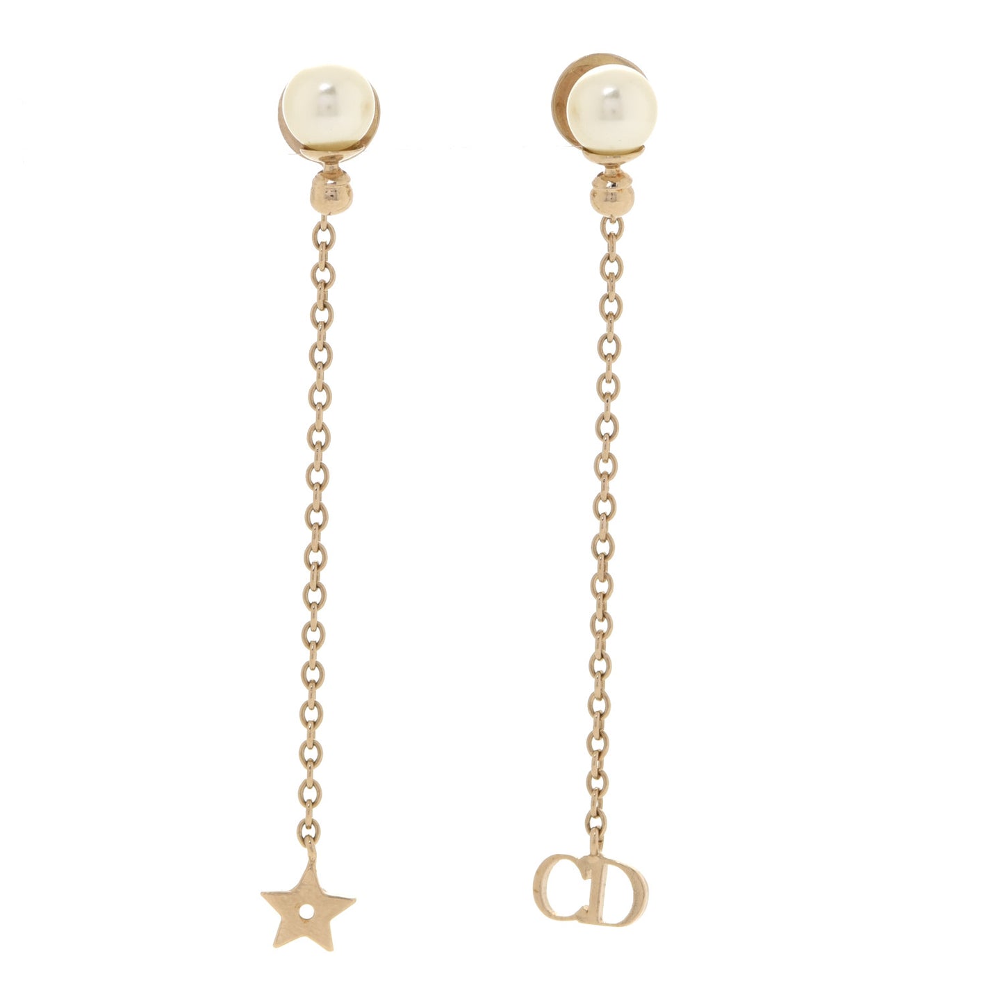 Pearl La Petite Tribale Dangle Chain Earrings Gold