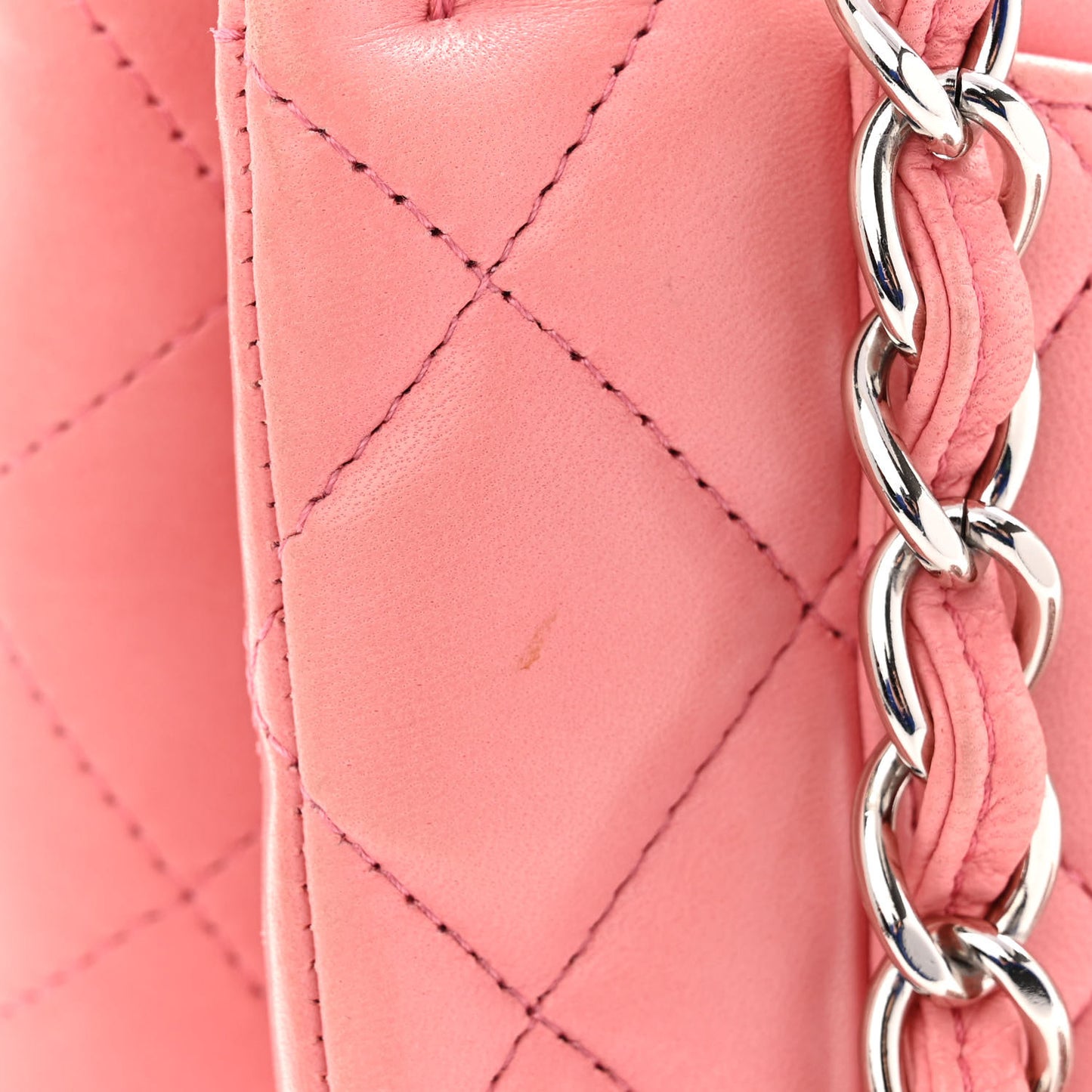 Lambskin Quilted Jumbo Double Flap Pink