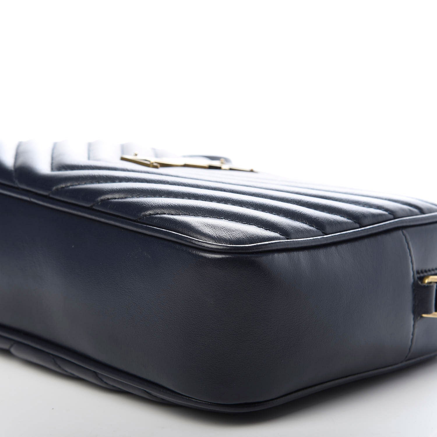 Saint Laurent Calfskin Matelasse Monogram Lou Camera Bag Navy 7 of 9