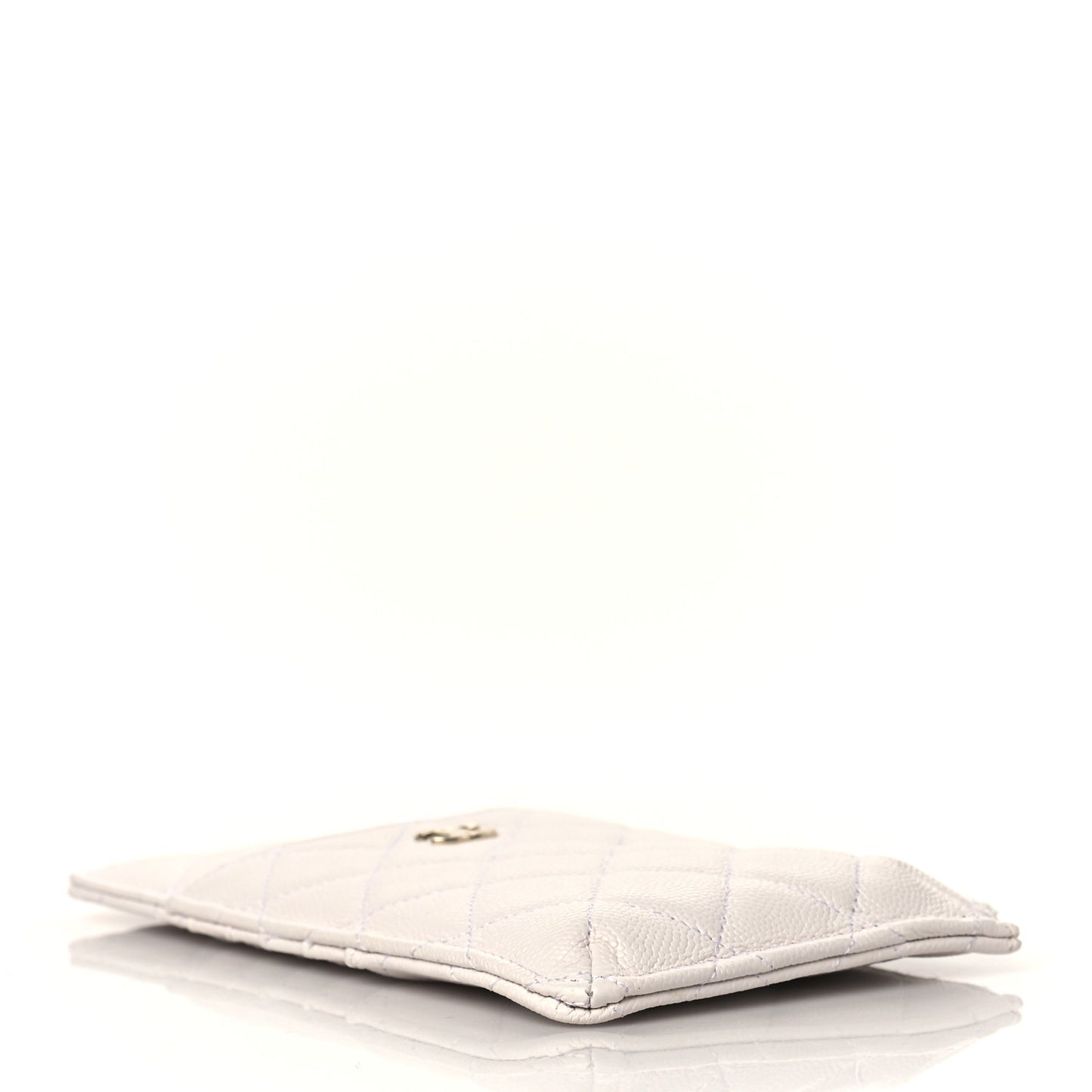 Caviar Quilted Classic Flat Wallet Pouch White