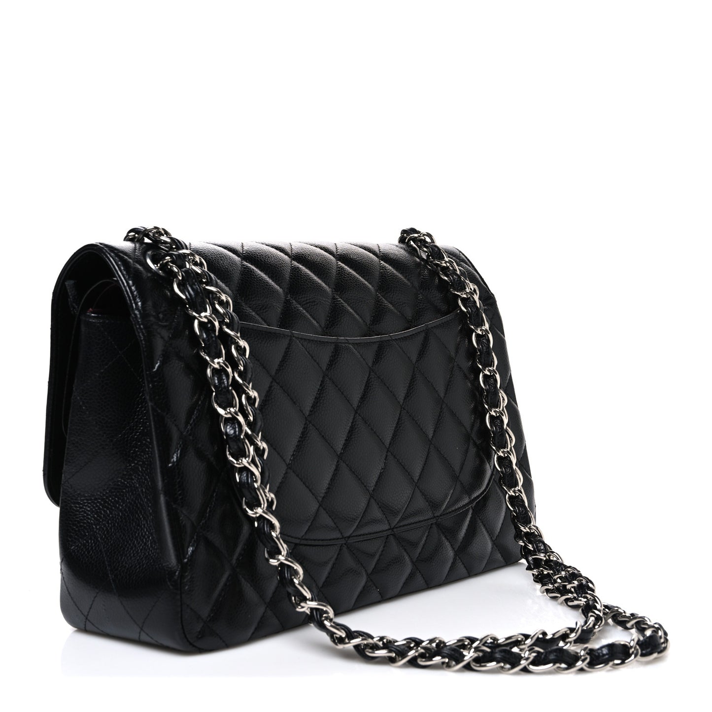Caviar Quilted Jumbo Double Flap Black