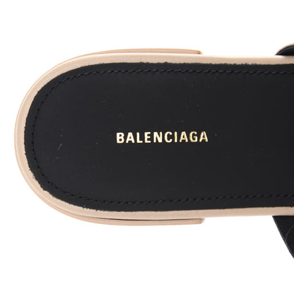 Balenciaga Agneau Lambskin Giant Gold Stud Sandals 36 Beige 7 of 10