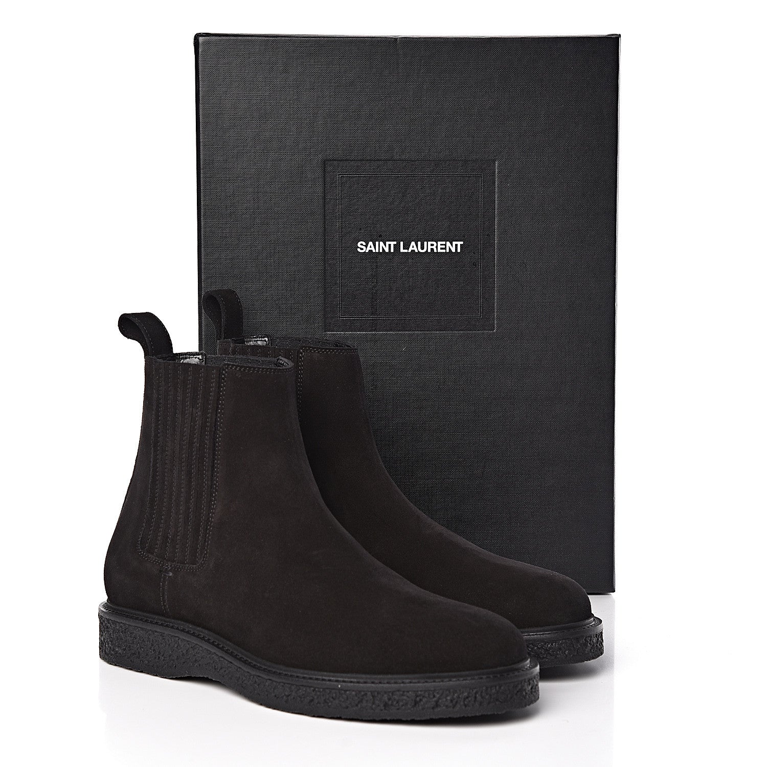 Saint Laurent Suede Mens Hugo 25 Chelsea Boots 40 Black 8 of 8