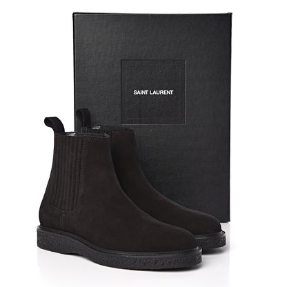 Saint Laurent Suede Mens Hugo 25 Chelsea Boots 40 Black 8 of 8