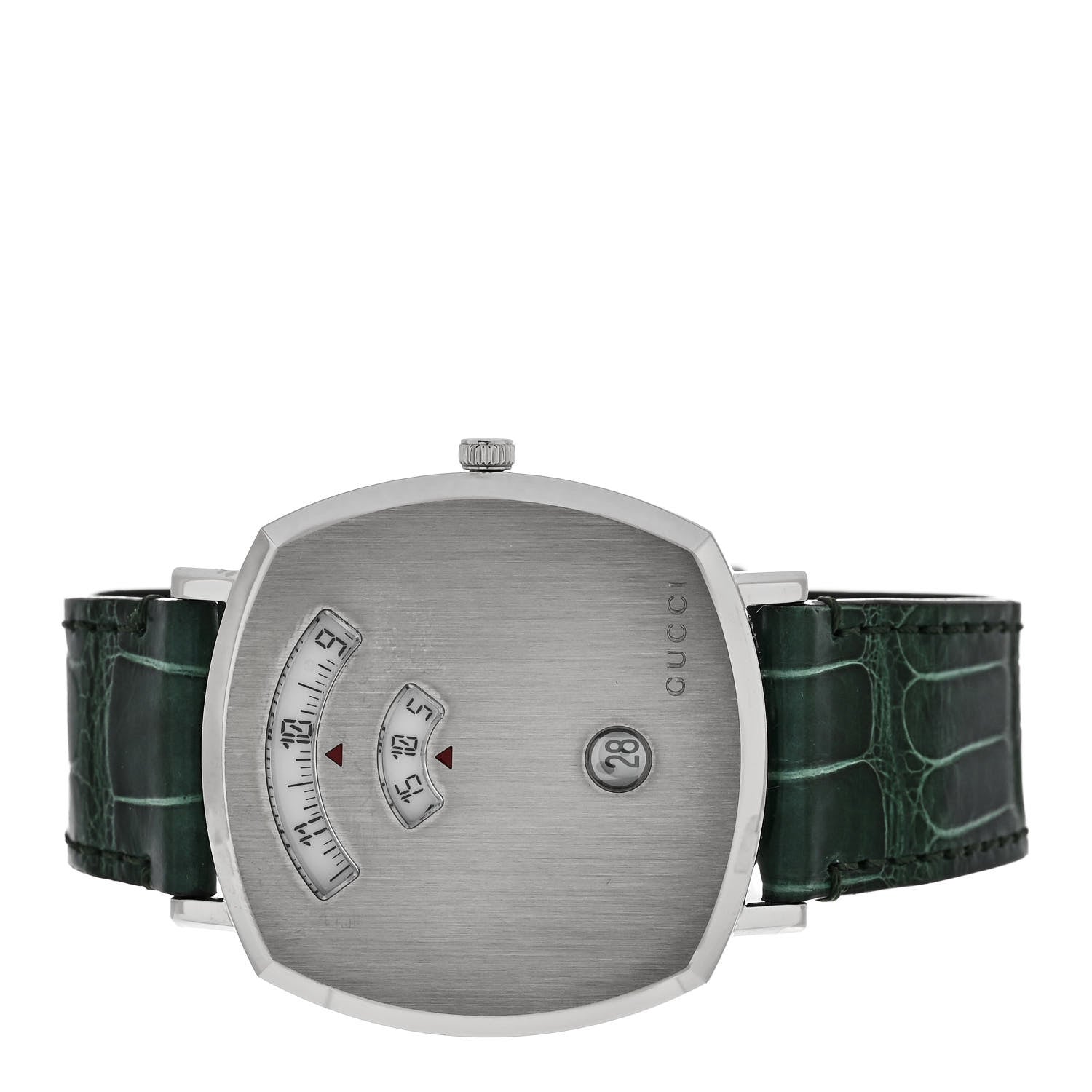 Gucci Stainless Steel Alligator 38mm Grip Quartz Watch Green 2 of 5