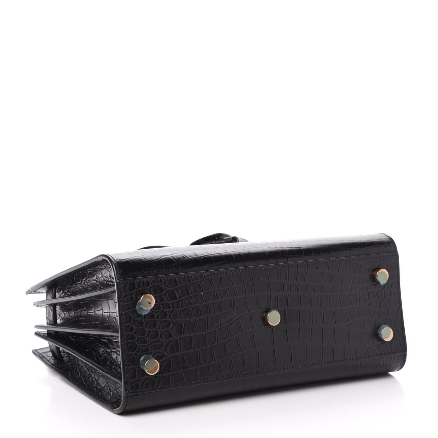 Calfskin Crocodile Embossed Baby Sac De Jour Black