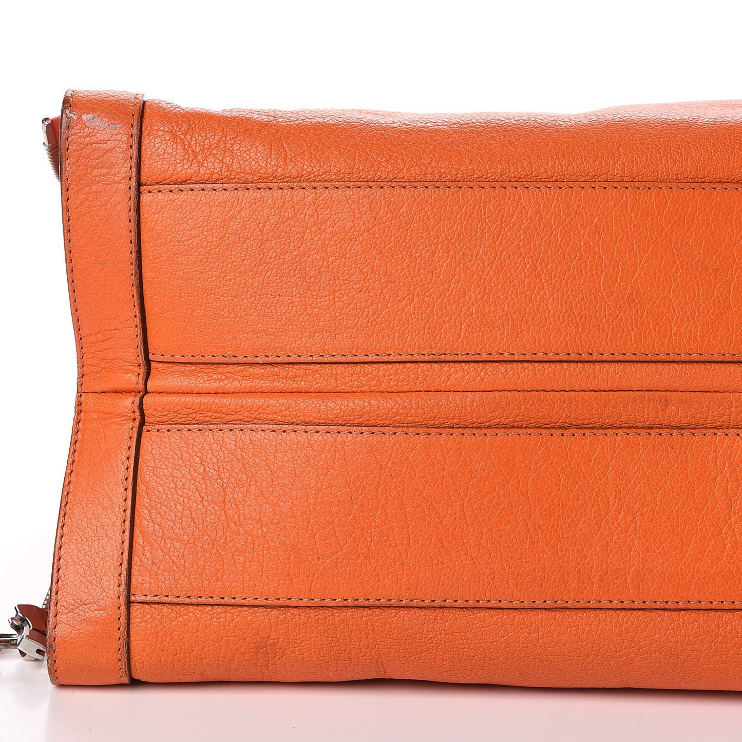 Grained Goatskin Antigona Zippered Tote Orange