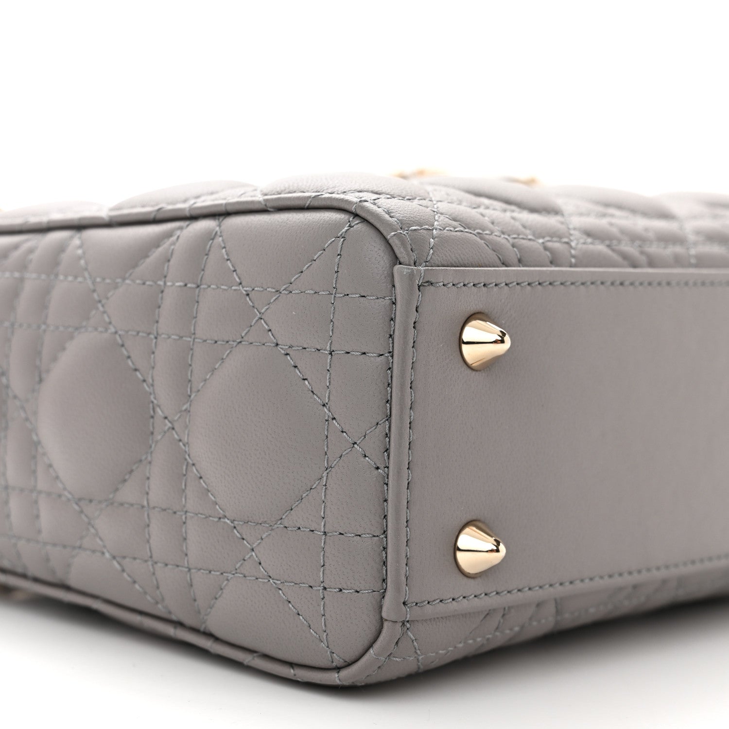Christian Dior CHRISTIAN DIOR Lambskin Cannage Small My ABCDior Lady Dior Grey 8 of 9