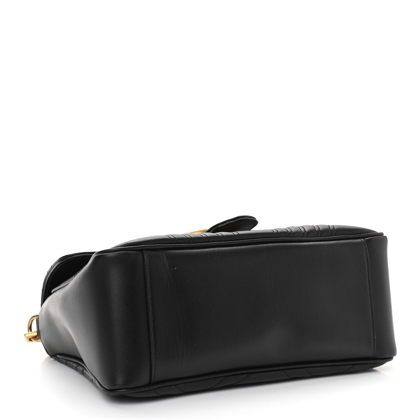 Calfskin Matelasse Small GG Marmont Top Handle Shoulder Bag Black