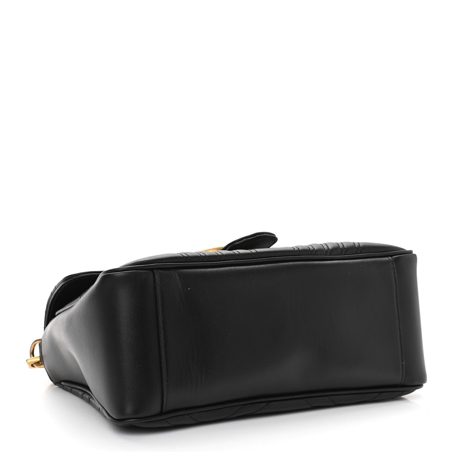 Gucci Calfskin Matelasse Small GG Marmont Top Handle Shoulder Bag Black 4 of 10