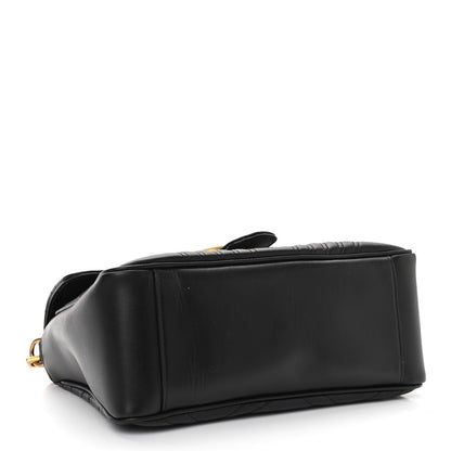 Gucci Calfskin Matelasse Small GG Marmont Top Handle Shoulder Bag Black 4 of 10