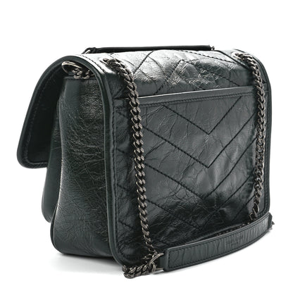 Saint Laurent Crinkled Calfskin Matelasse Monogram Baby Niki Chain Satchel 3 of 12