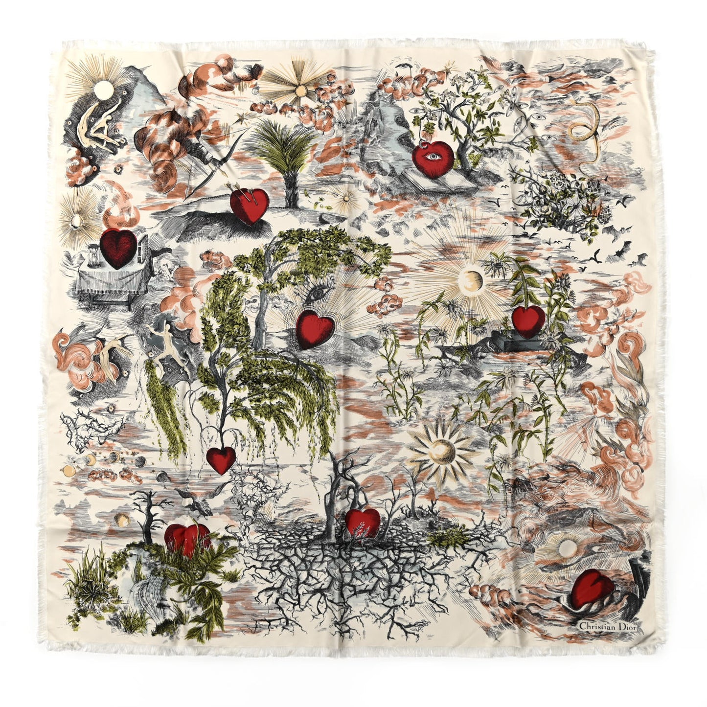 Silk Brutal Journey Of The Heart Scarf Multicolor