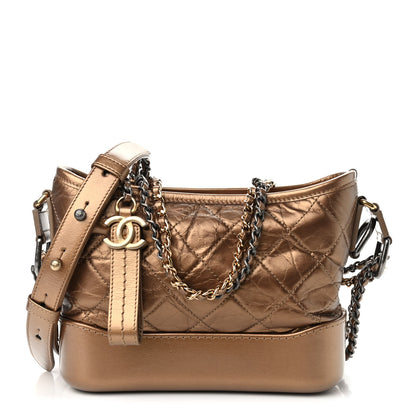Chanel Aged Calfskin Quilted Small Gabrielle Hobo Bronze 1 of 9