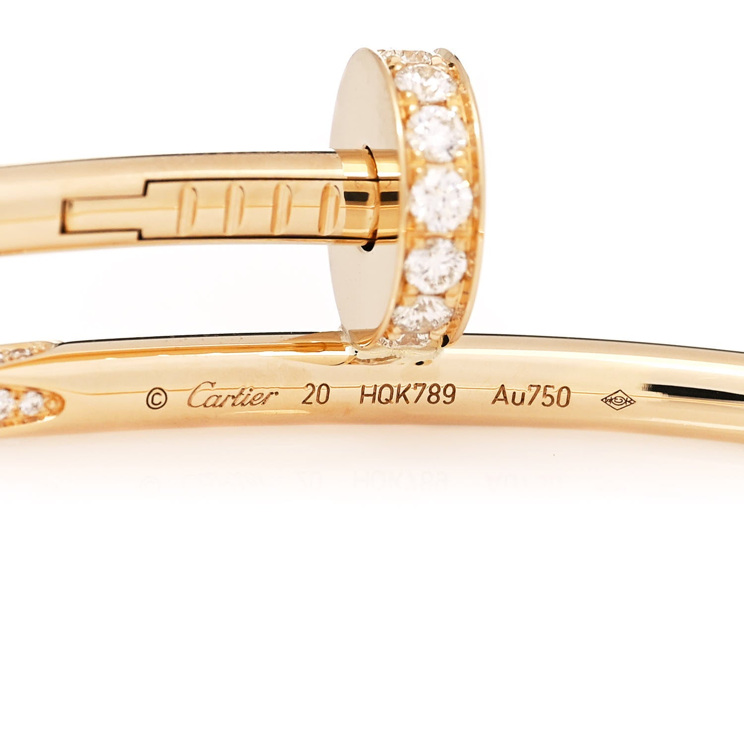 Cartier 18K Yellow Gold Diamond Juste Un Clou Bracelet 20 3 of 4