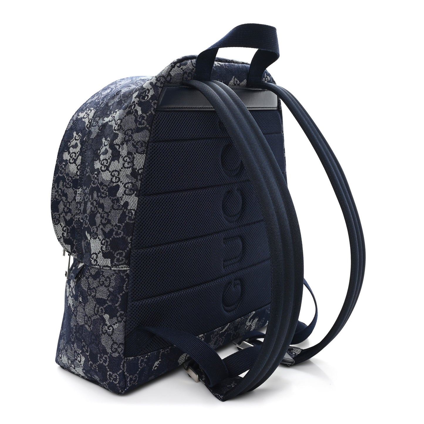 Denim Monogram Camouflage Large Backpack Blue