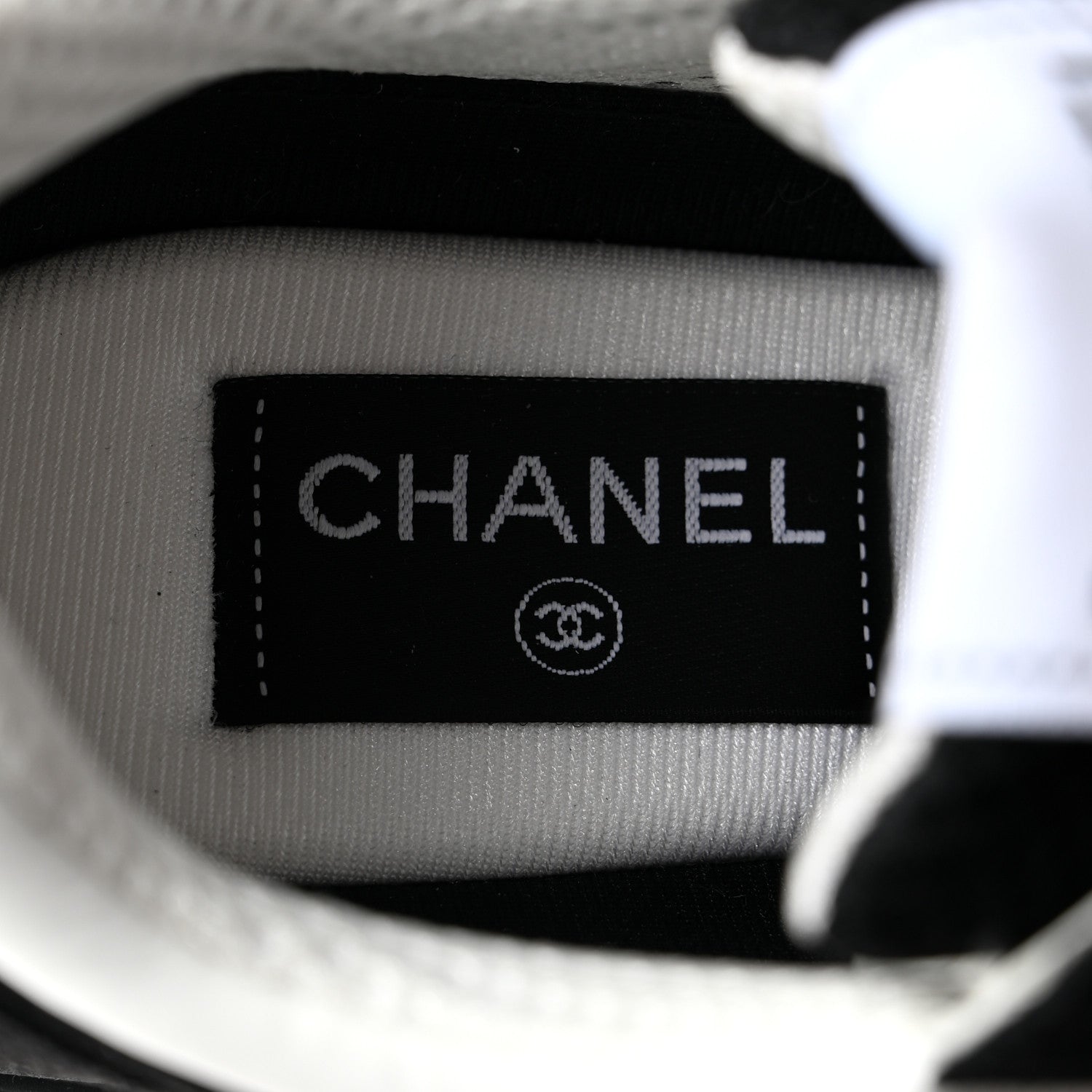 Chanel Mesh Suede Grained Calfskin Womens CC Sneakers 38 Black White 6 of 9