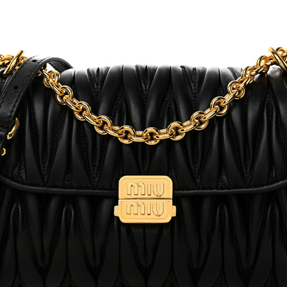 Miu Miu Nappa Matelasse Shoulder Bag Black 7 of 9