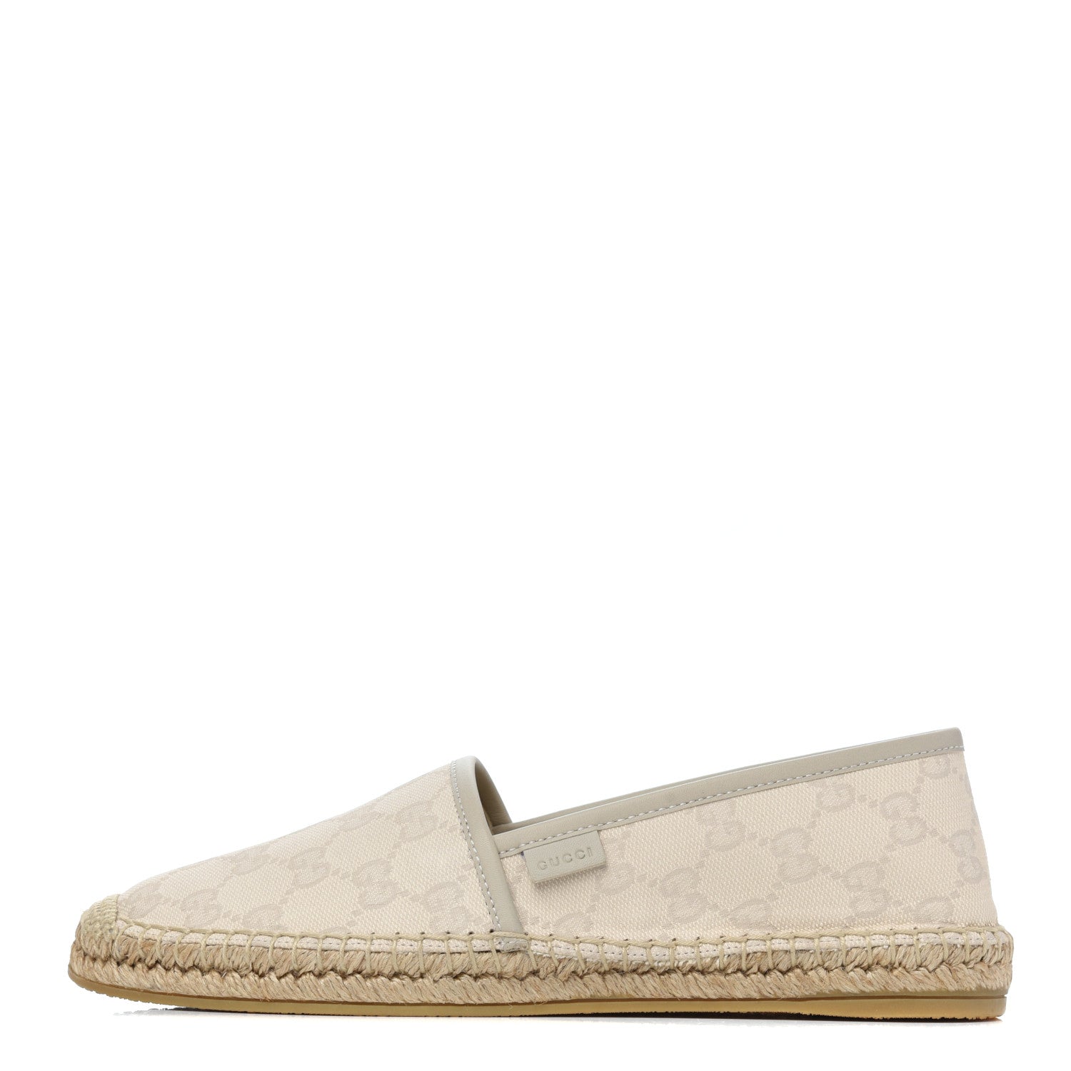 Gucci Washed Cotton Miro Soft Calfskin GG Monogram Espadrilles 38.5 White Mystic White 1 of 9