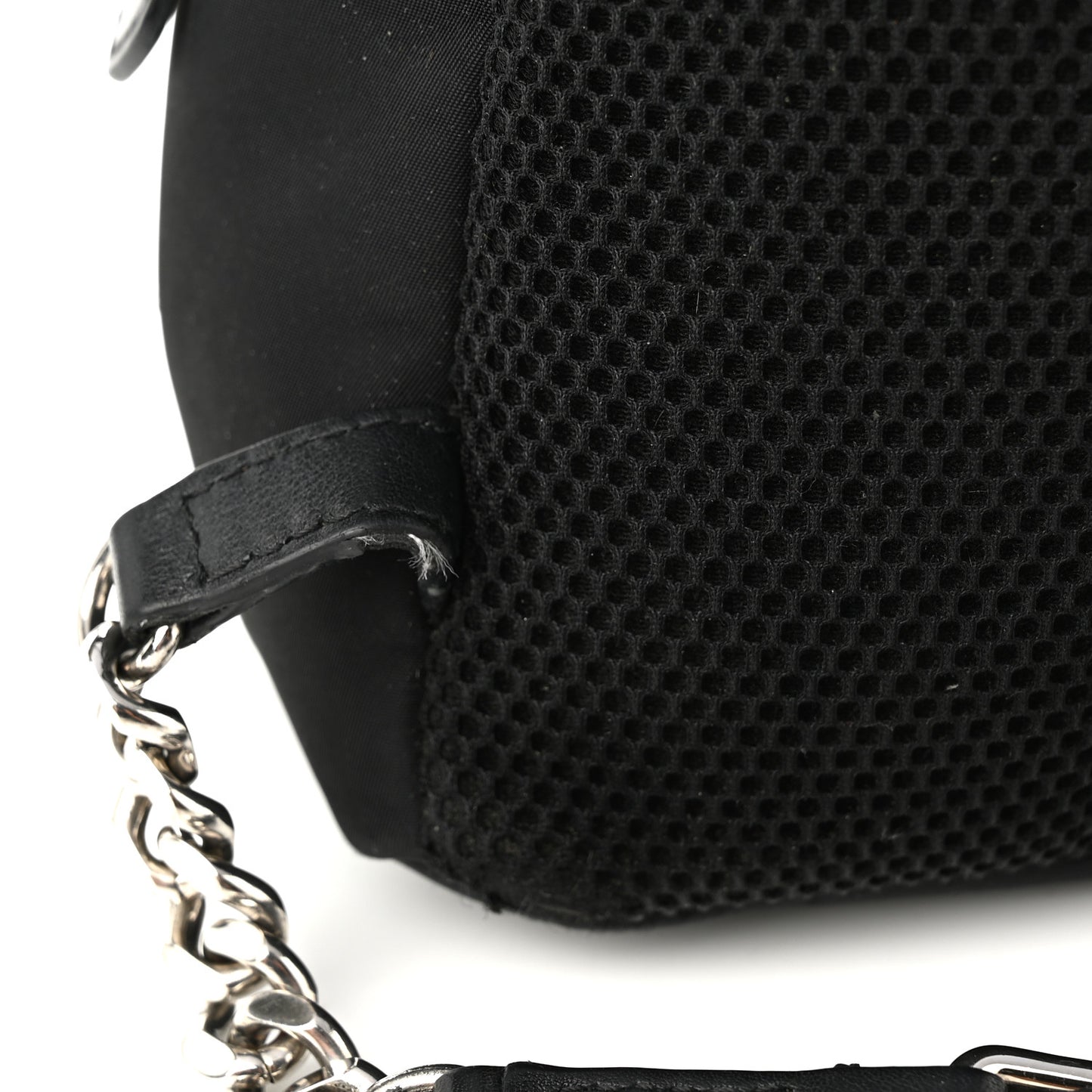 Nylon Vitello Dolce Goat Fox Fur Crocodile Monster Eyes Mini Backpack Black Sunflower
