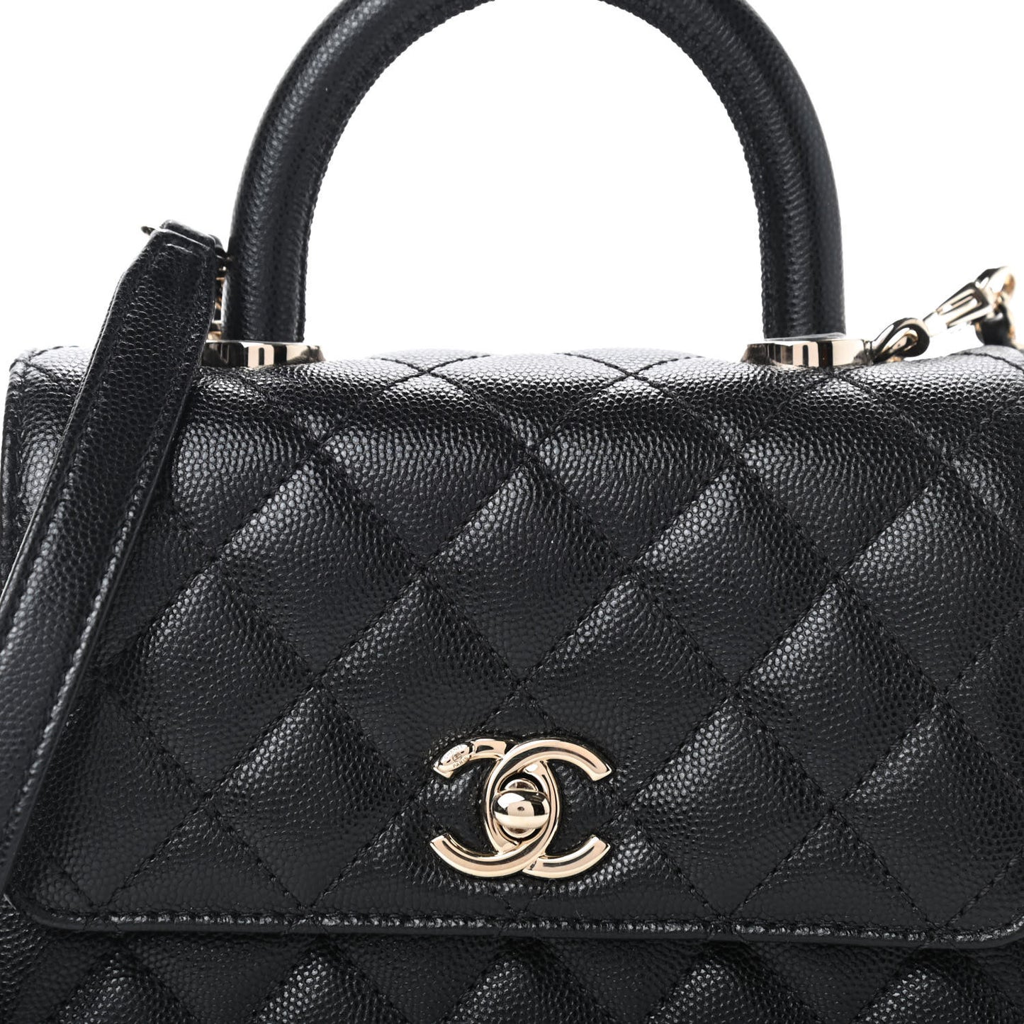 Caviar Quilted Extra Mini Coco Handle Flap Black
