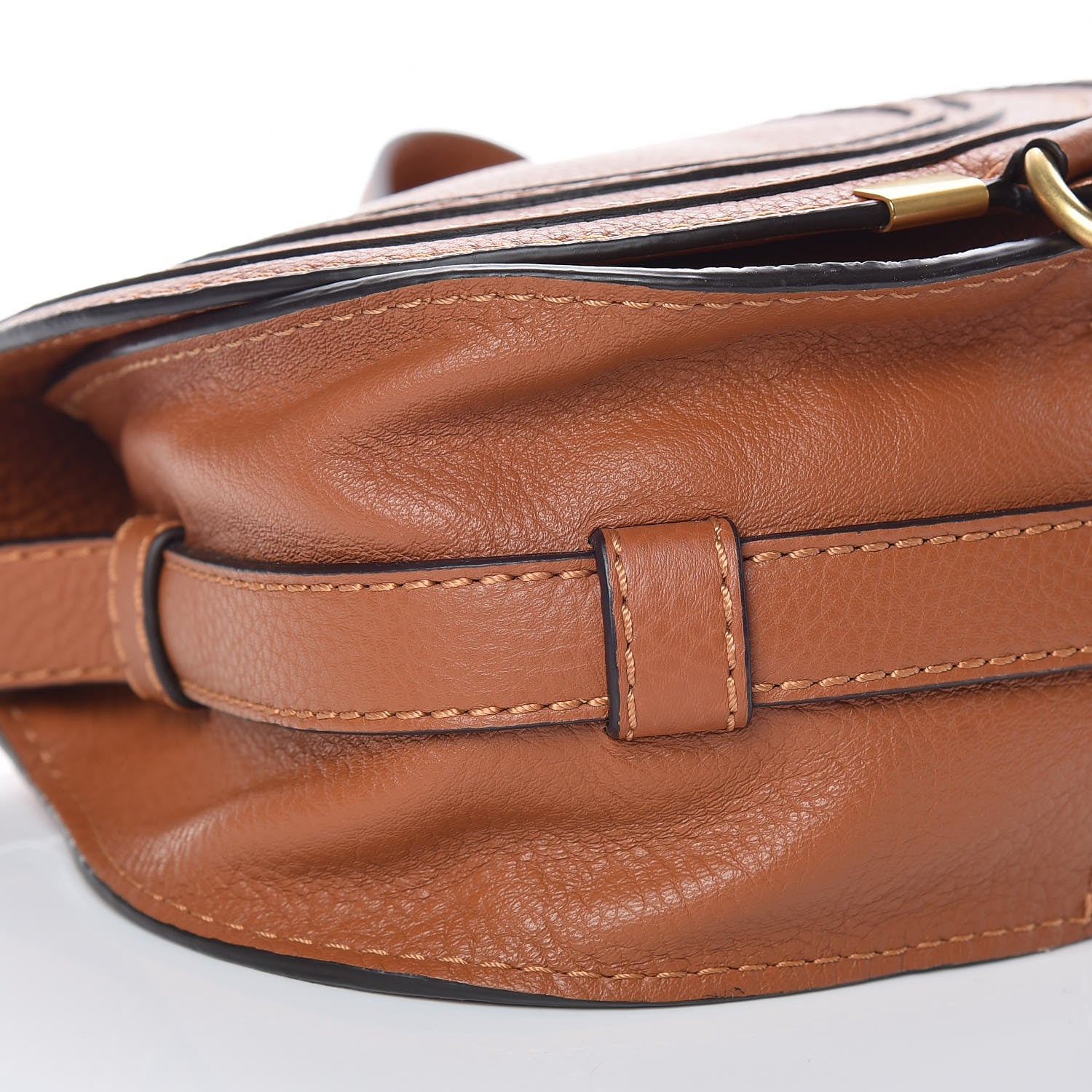 Chloe Calfskin Mini Marcie Round Crossbody Bag Tan 5 of 10