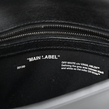 Off-White Calfskin Diag Flap Bag Black White 6 of 15