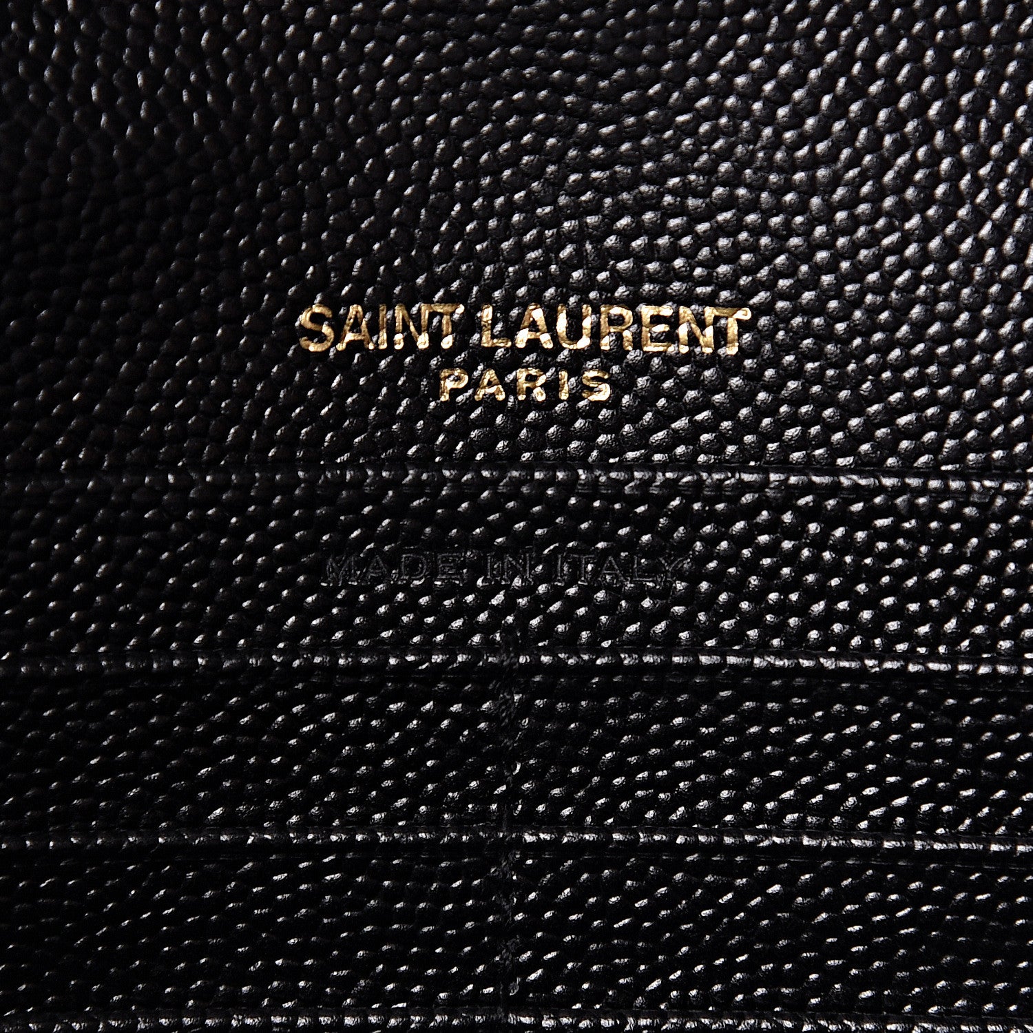Saint Laurent Grain De Poudre Matelasse Chevron Monogram Chain Wallet Black 6 of 9