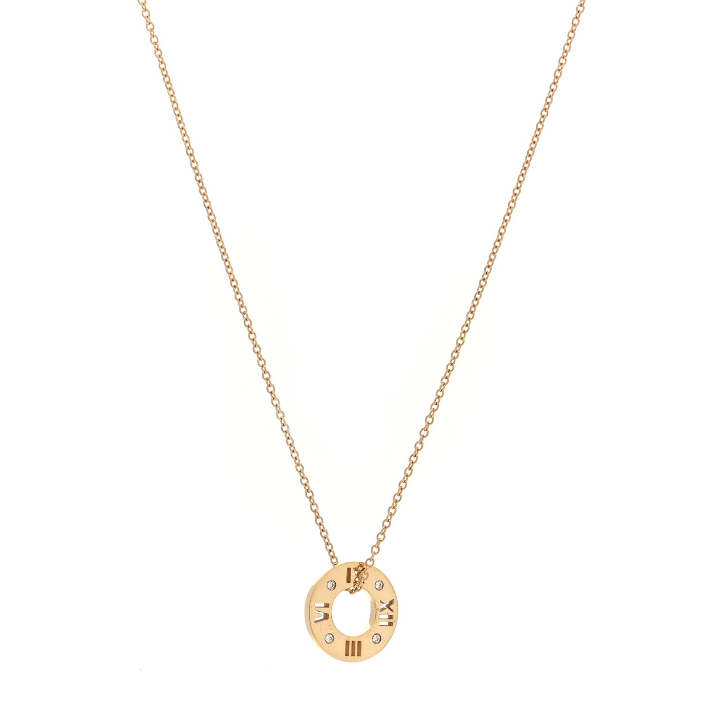18K Yellow Gold Diamond Atlas Pierced Pendant Necklace