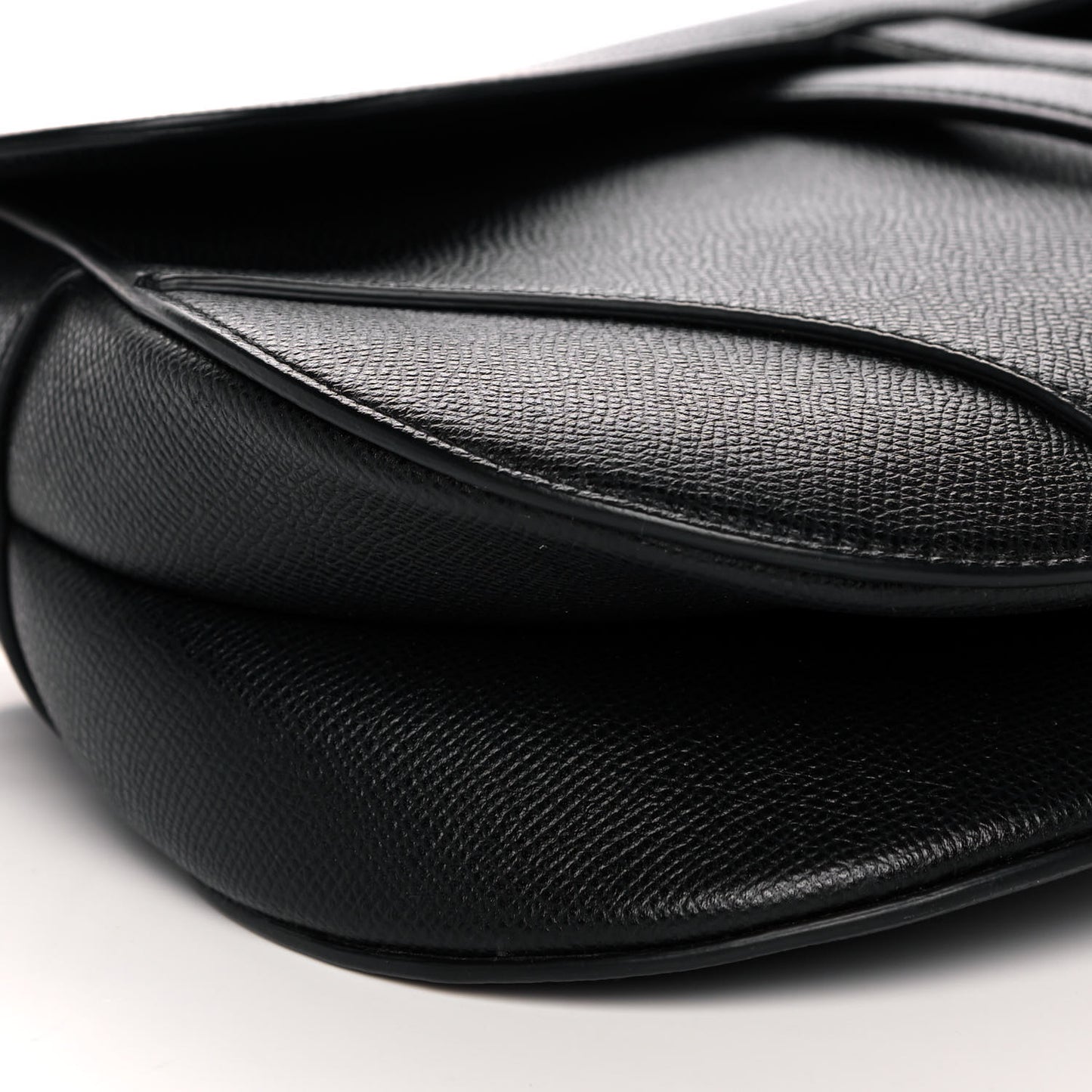 Grained Calfskin Saddle Bag Black
