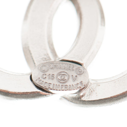 Chanel Baguette Crystal CC Earrings Silver Grey 4 of 4