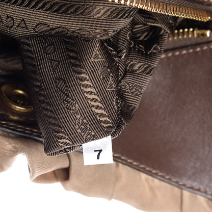 Prada Tessuto Nylon Jacquard Logo Tote Cammello 8 of 14
