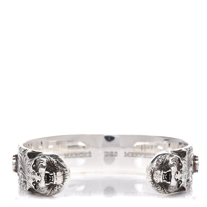 Gucci Sterling Silver Crystal Le Marche Des Merveilles Tiger Cuff Bracelet Orange 3 of 6