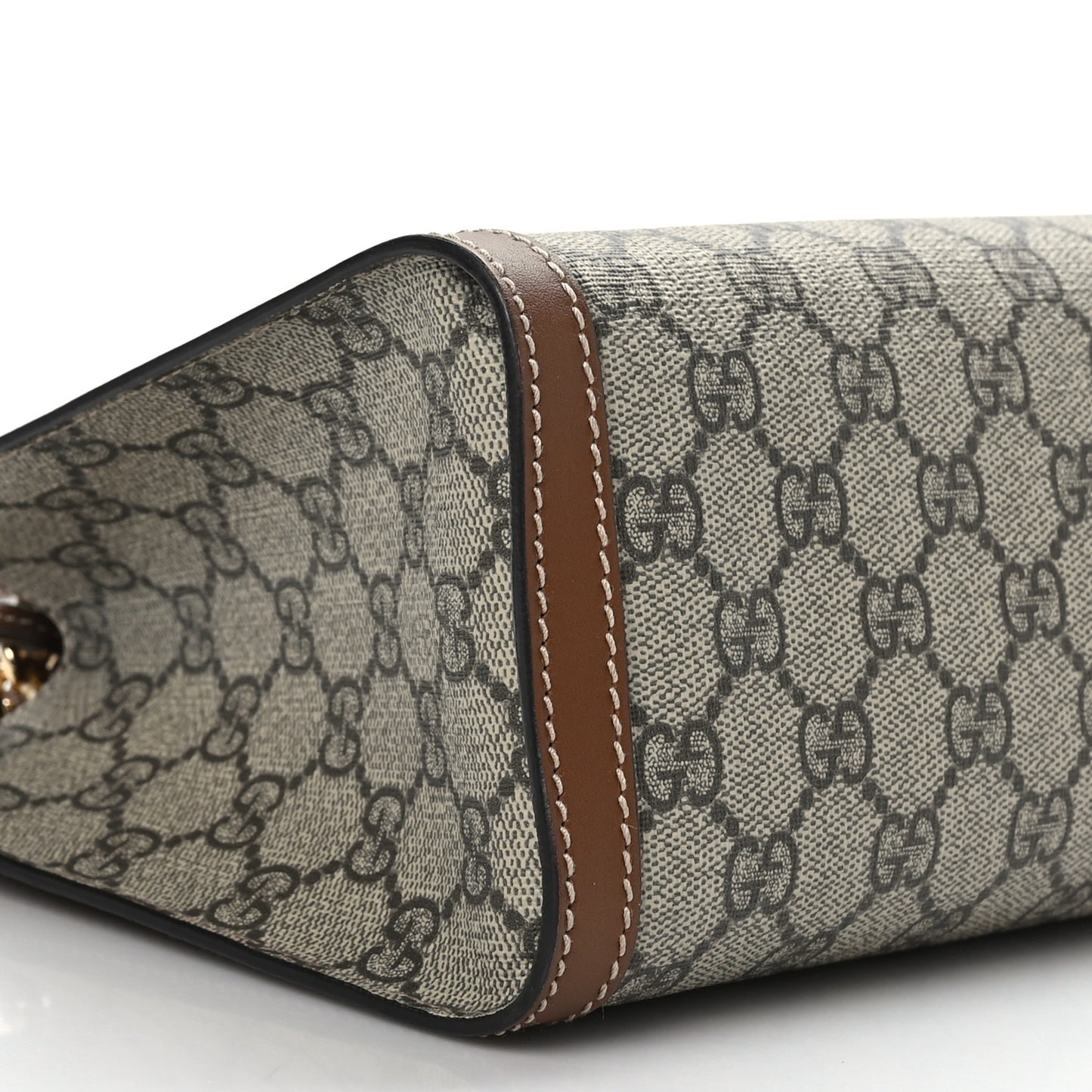 GG Supreme Monogram Calfskin Small Padlock Tote Beige Ebony Tuscany