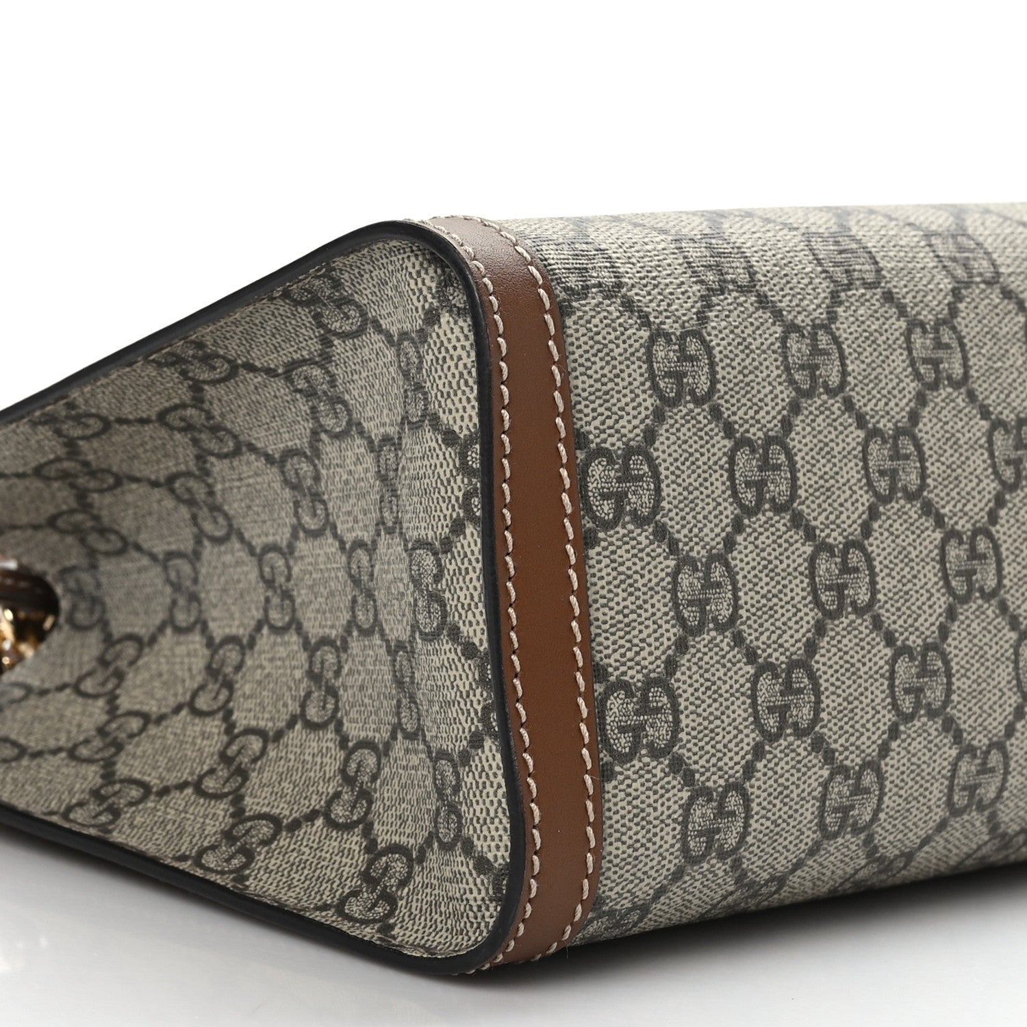 Gucci GG Supreme Monogram Calfskin Small Padlock Tote Beige Ebony Tuscany 8 of 9