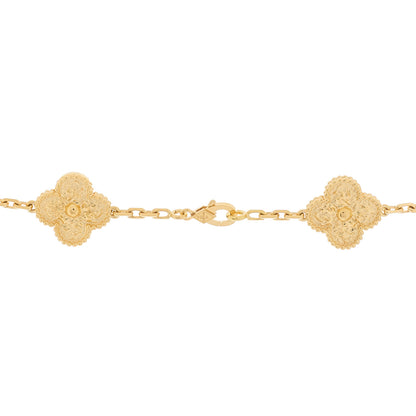 Van Cleef & Arpels 18K Yellow Gold 20 Motifs Vintage Alhambra Necklace 4 of 5