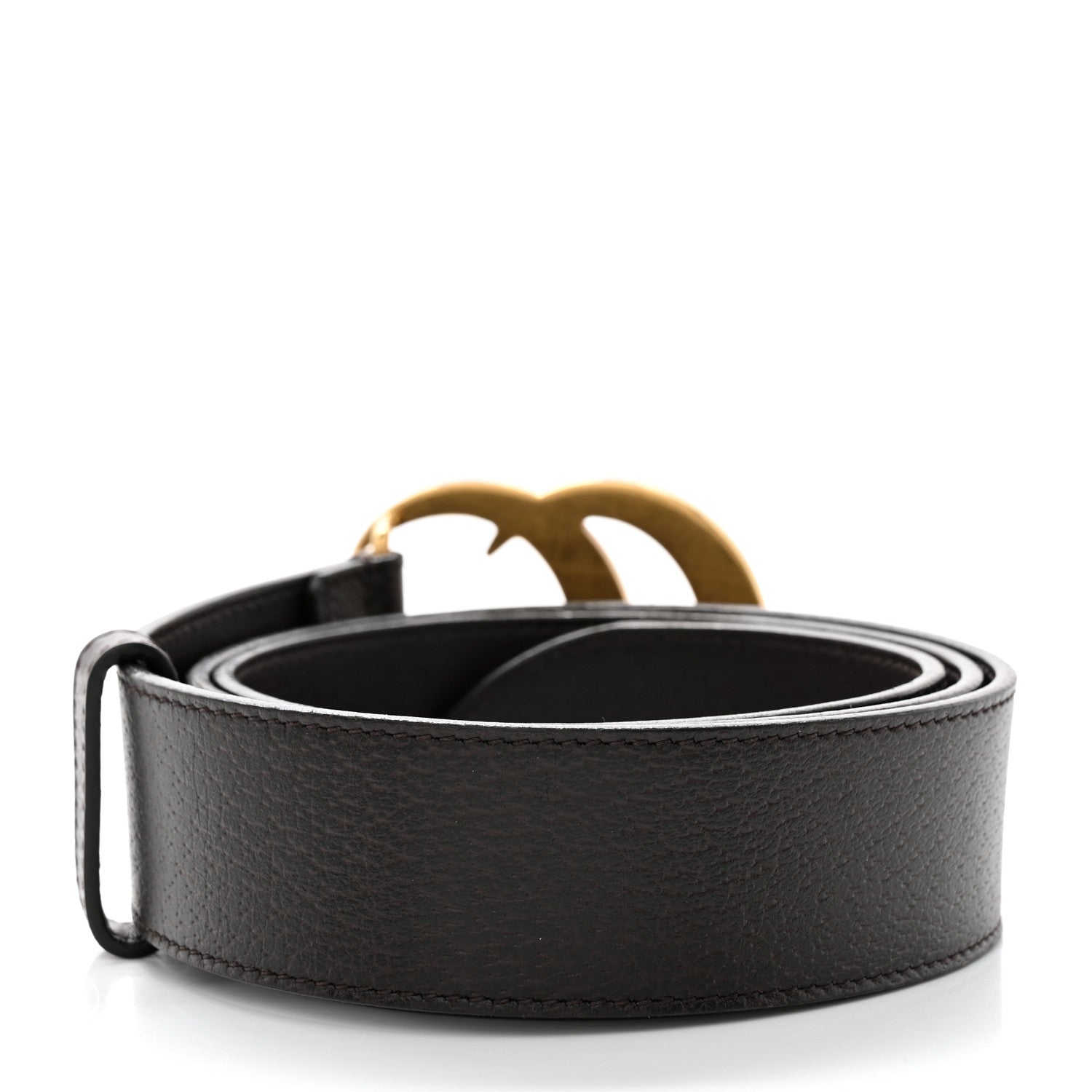 Gucci Textured Dollar Calfskin Double G 40mm Belt 90 36 Dark Cocoa 2 of 6