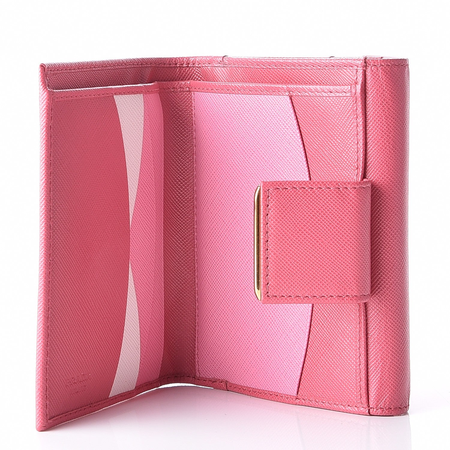 Prada Saffiano Multicolor Compact Wallet Peonia Begonia 4 of 10