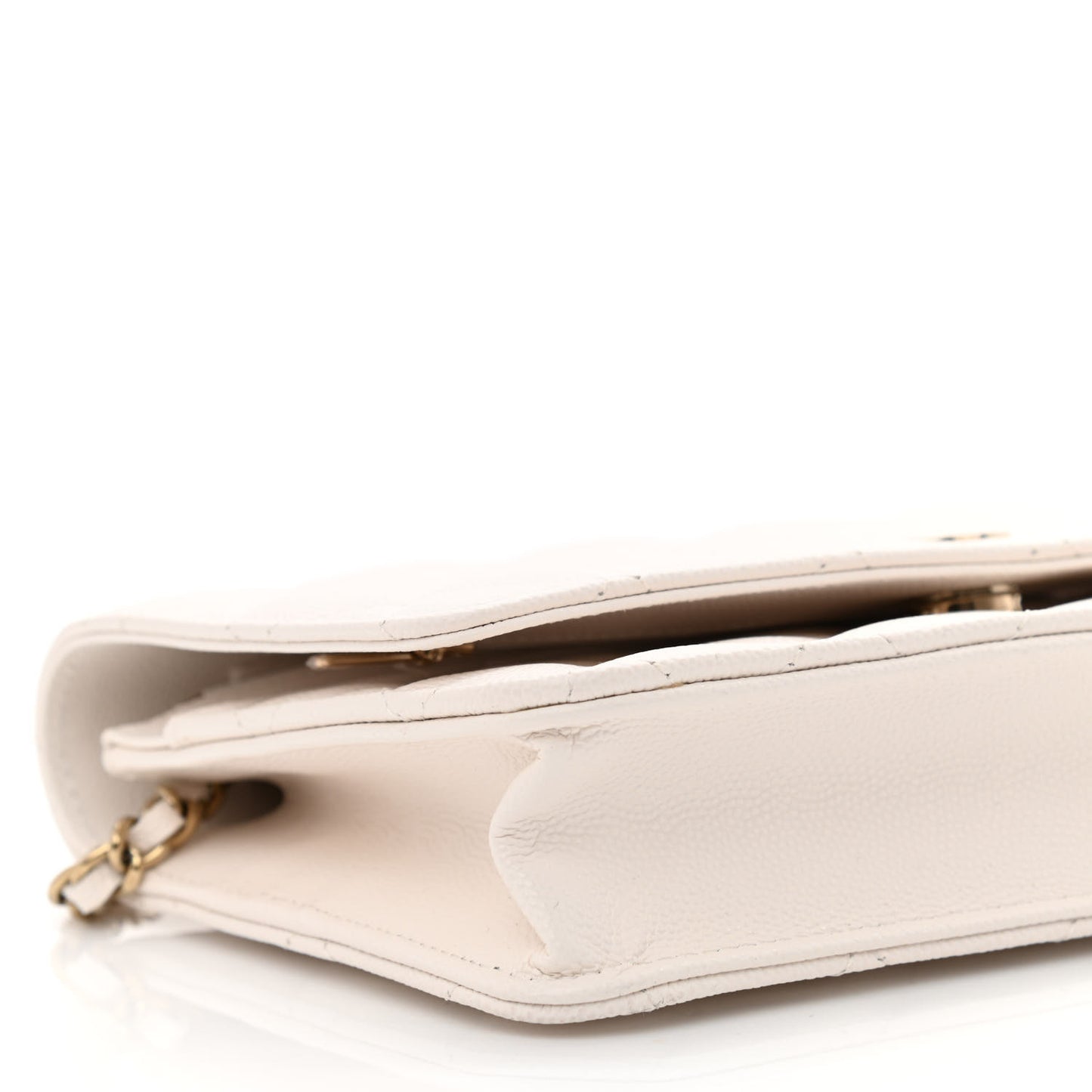 Caviar Quilted Wallet On Chain WOC White