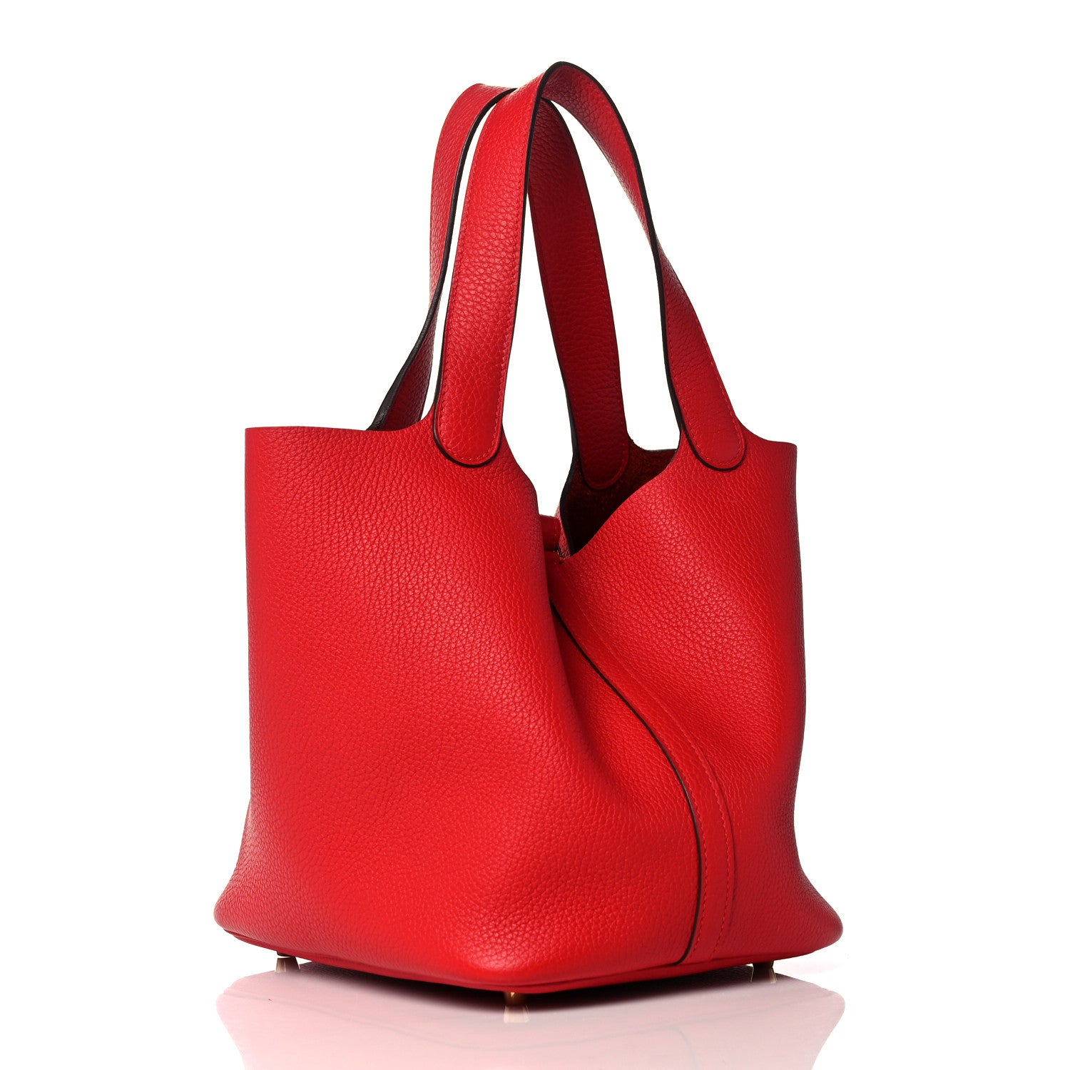 Hermes Taurillon Clemence Picotin Lock 22 MM Rouge De Coeur 3 of 10
