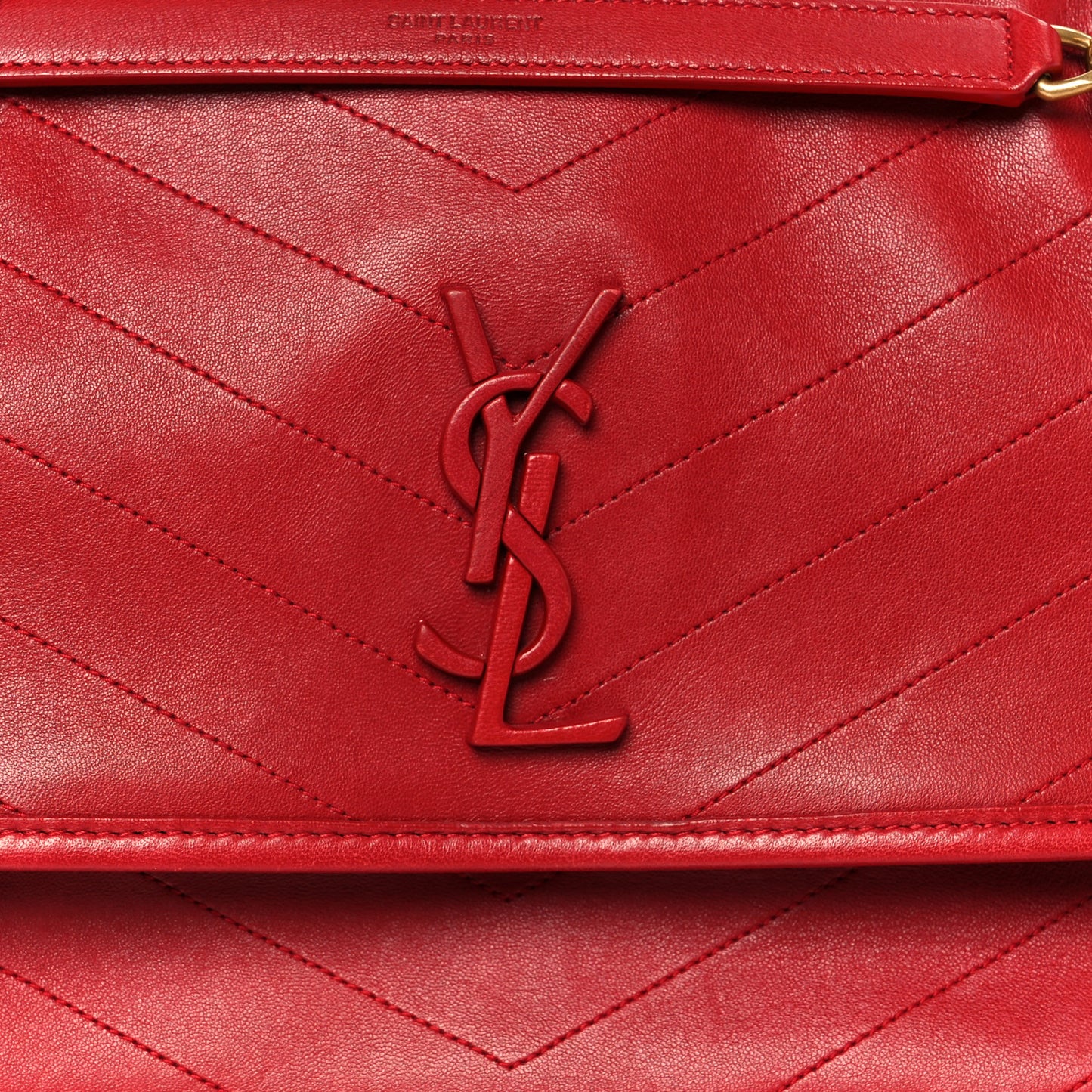 Lambskin Matelasse Monogram Medium Niki Chain Satchel Rouge Eros