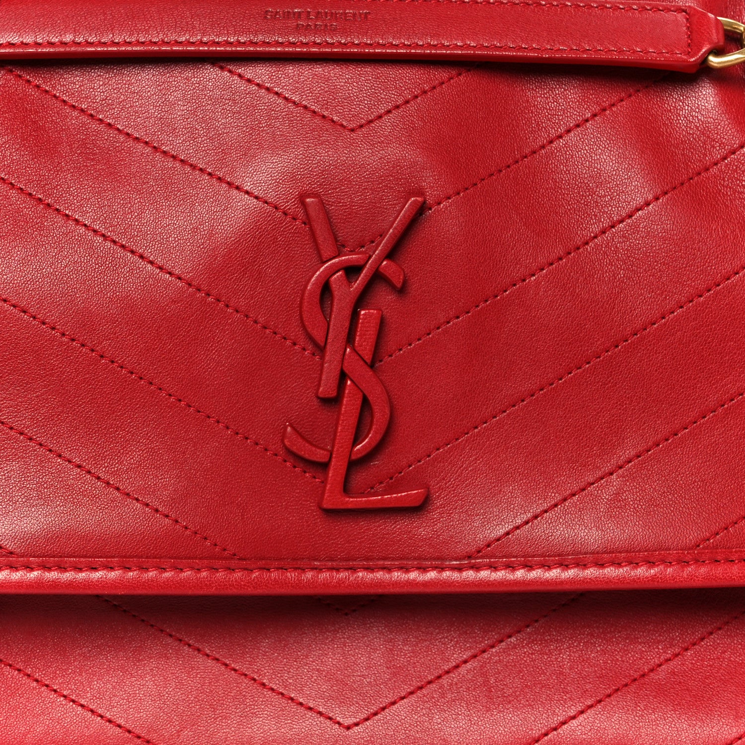 Saint Laurent Lambskin Matelasse Monogram Medium Niki Chain Satchel Rouge Eros 9 of 11